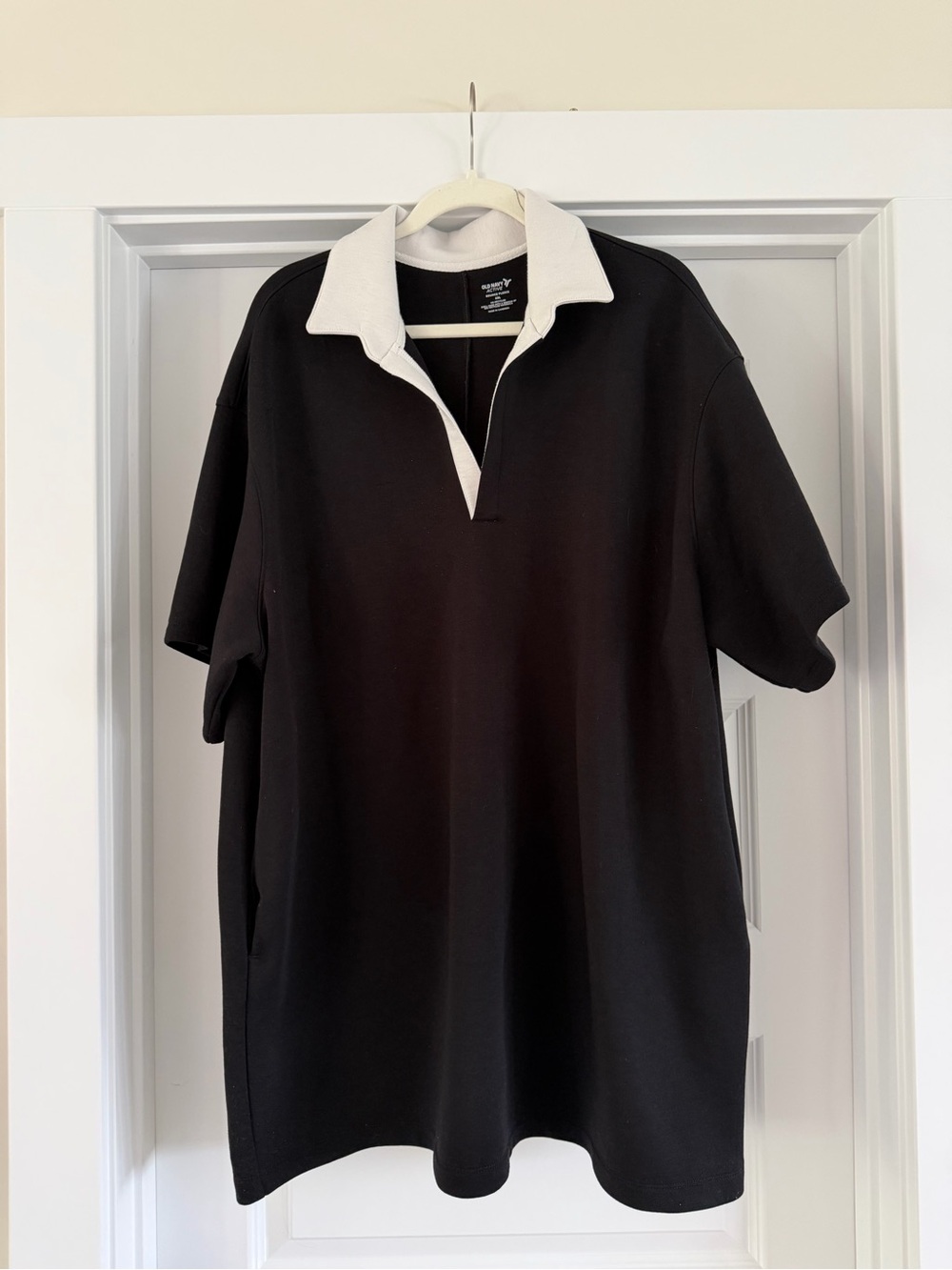 Old Navy Black Polo Dress with White Contrast Collar